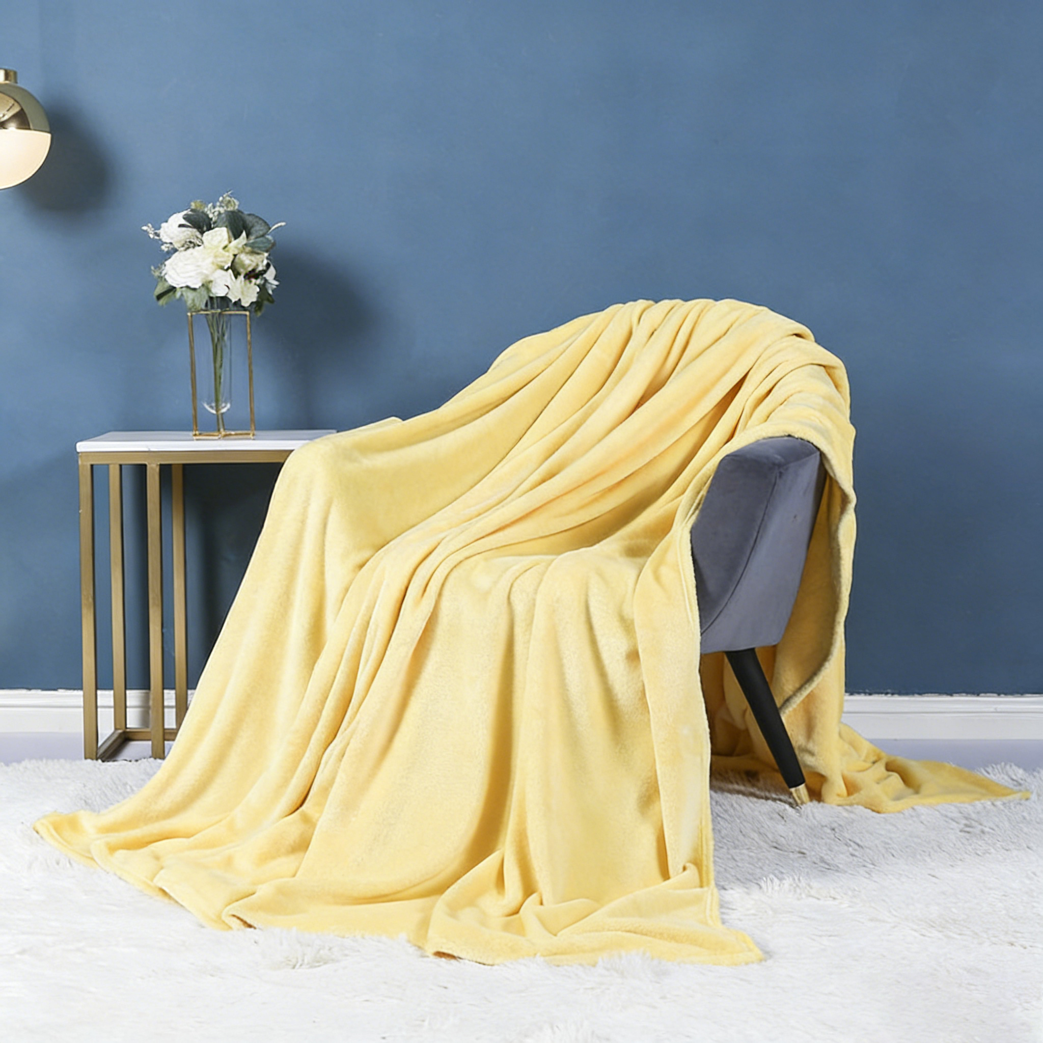 Solid Color Flannel Fleece Blanket