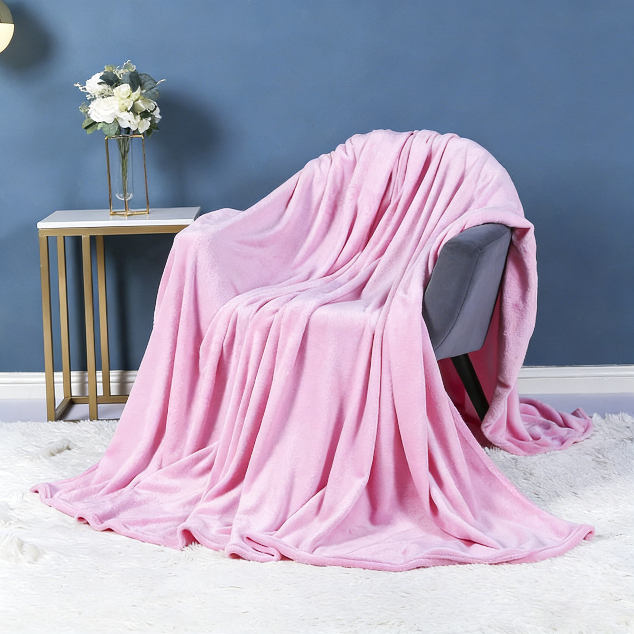 Solid Color Flannel Fleece Blanket