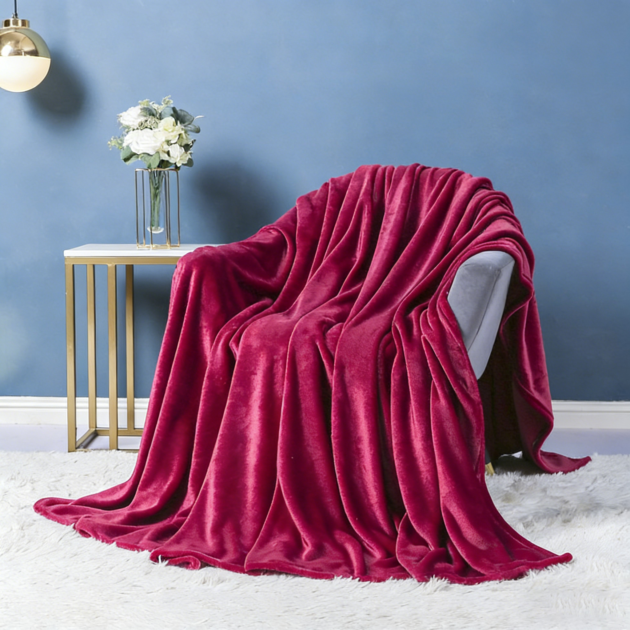Solid Color Flannel Fleece Blanket