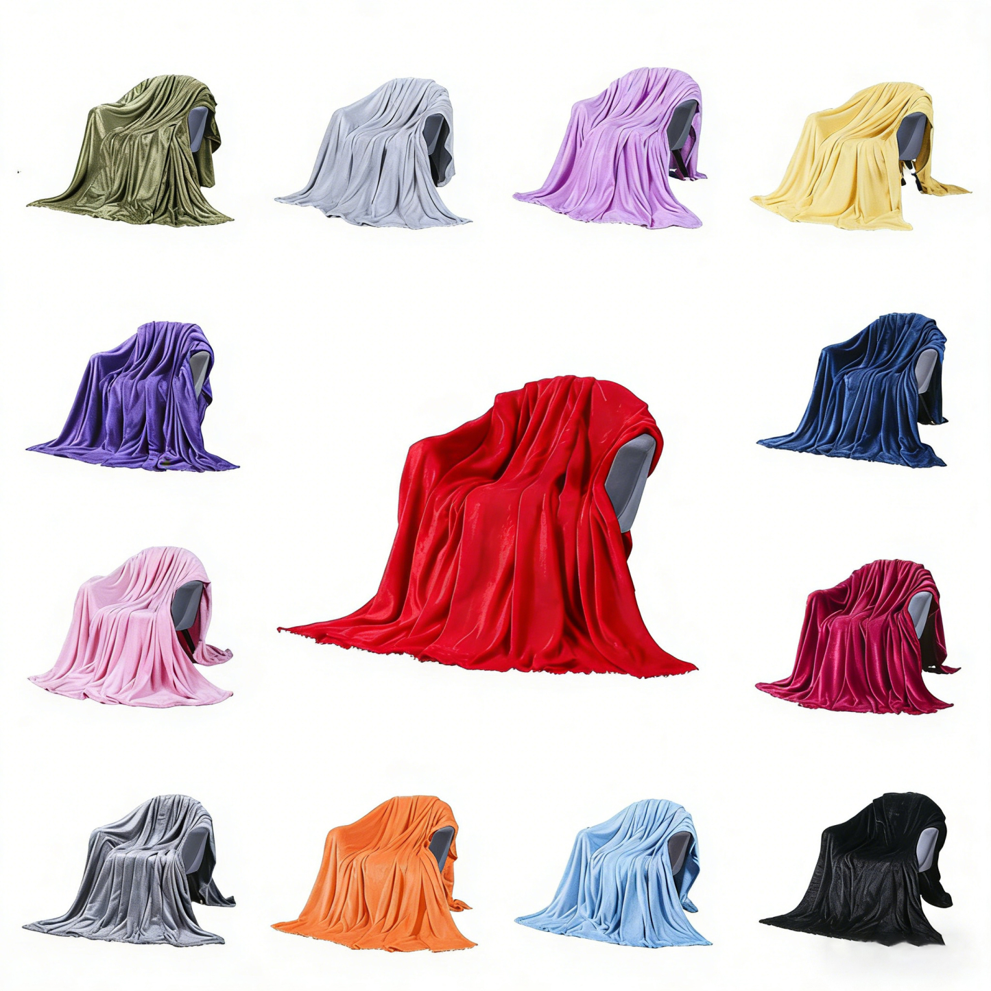 Solid Color Flannel Fleece Blanket