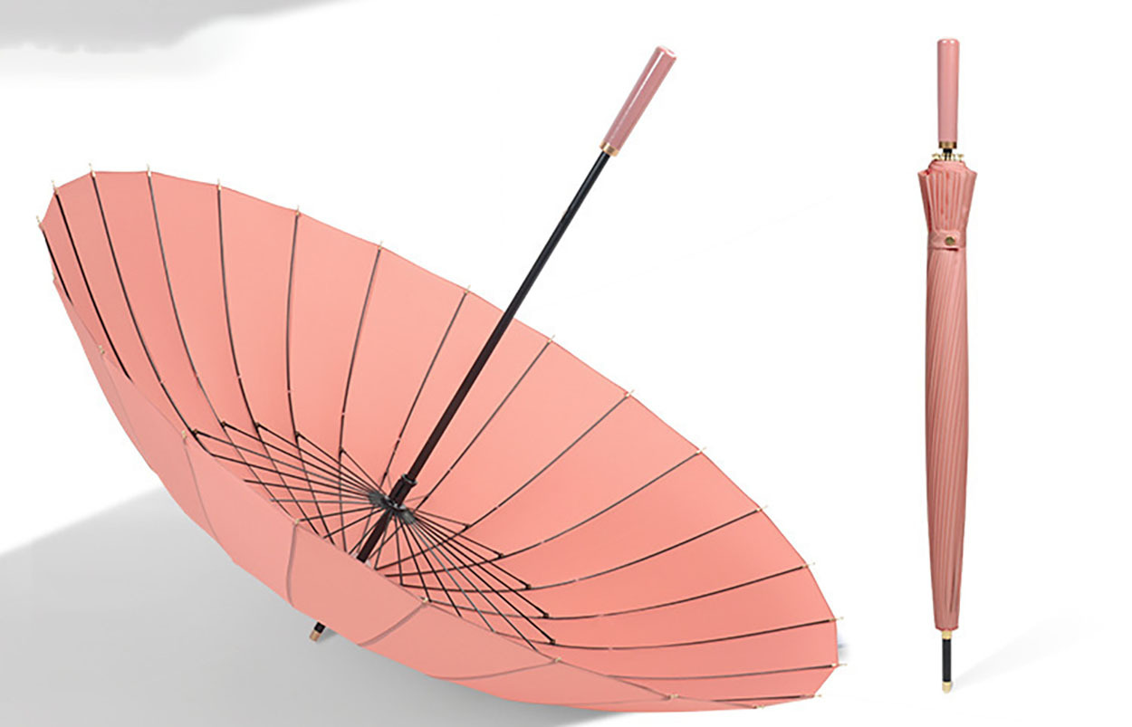 24-Bone Large Umbrella with Straight Handle