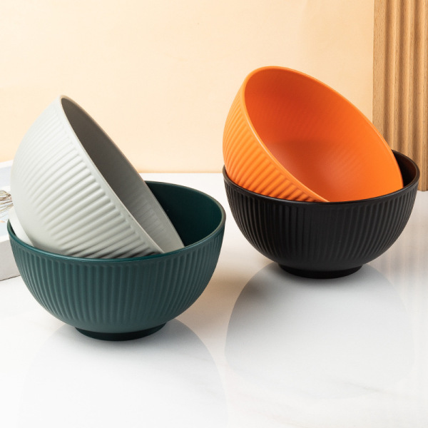 Vertical Stripe Plastic Bowl