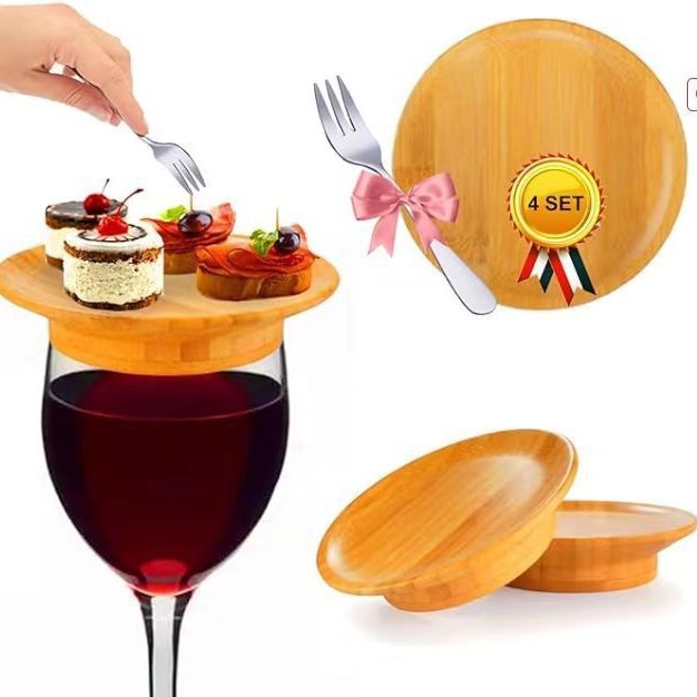 Wooden Wine Glass Topper Coasters