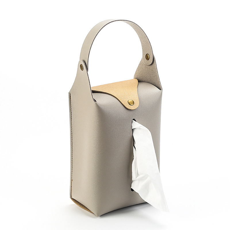 Hanging Leather Tissue Holder