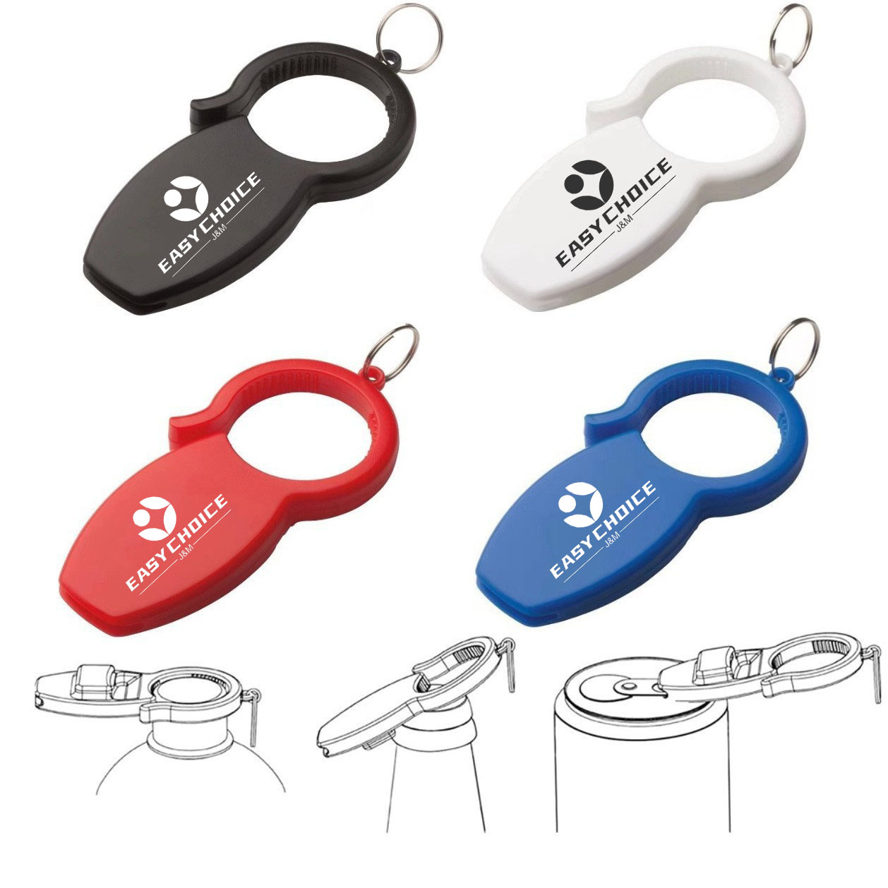 3-in-1 Bottle Opener Keychain