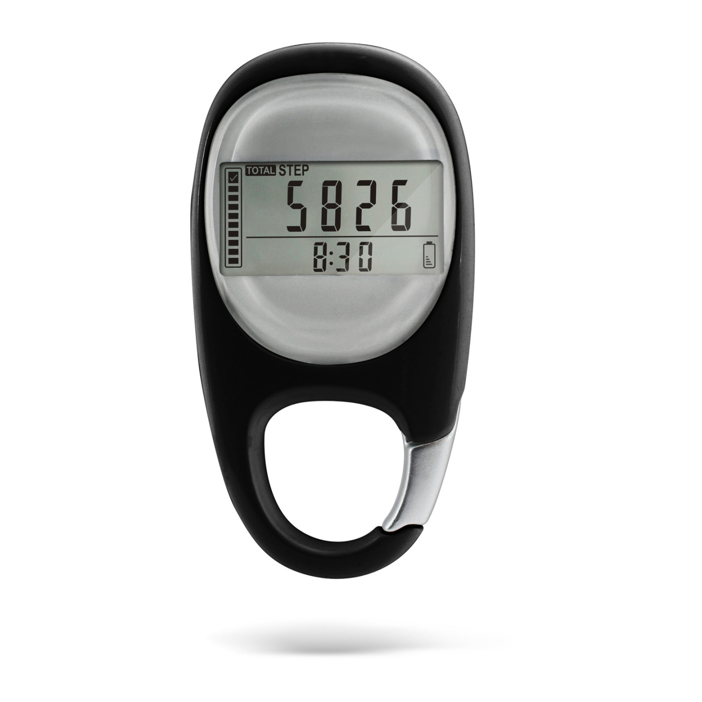 3D Motion Sensor Pedometer with Carabiner Keychain