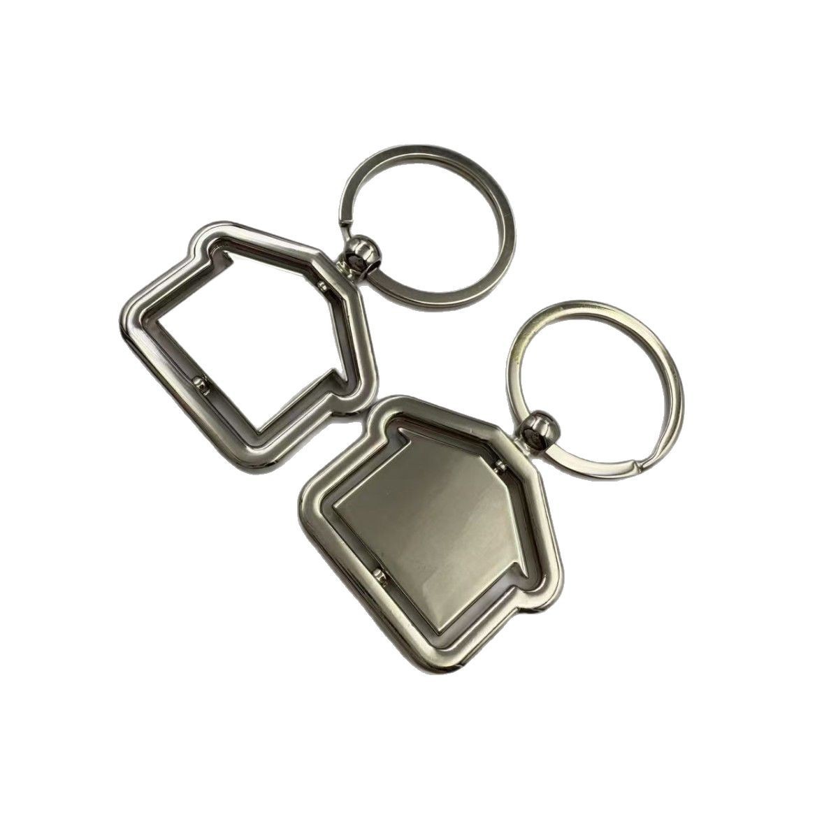 Rotating House Metal Keychain