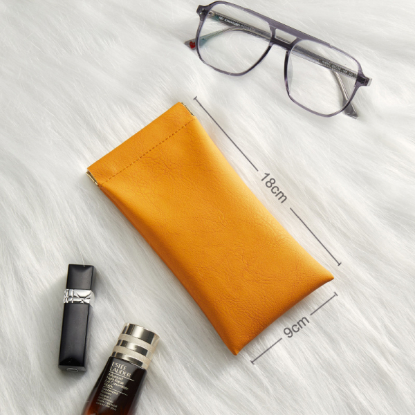 Leather Sunglasses Case with Flannel Lining