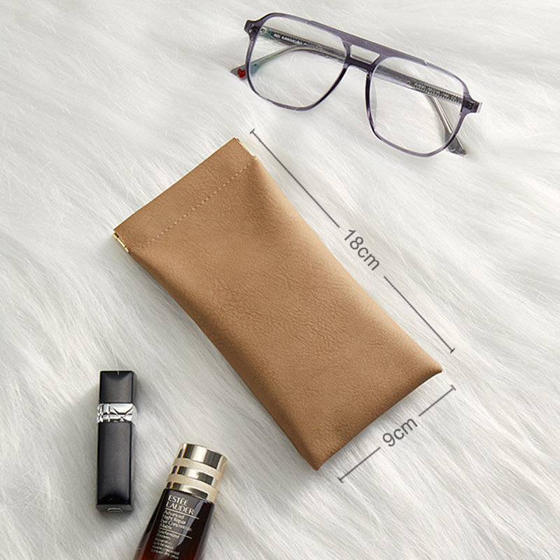 Leather Sunglasses Case with Flannel Lining