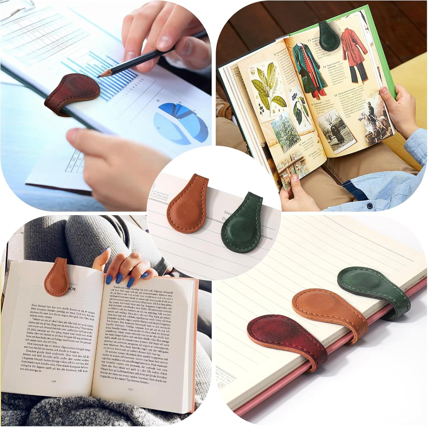 Leather Magnetic Bookmark
