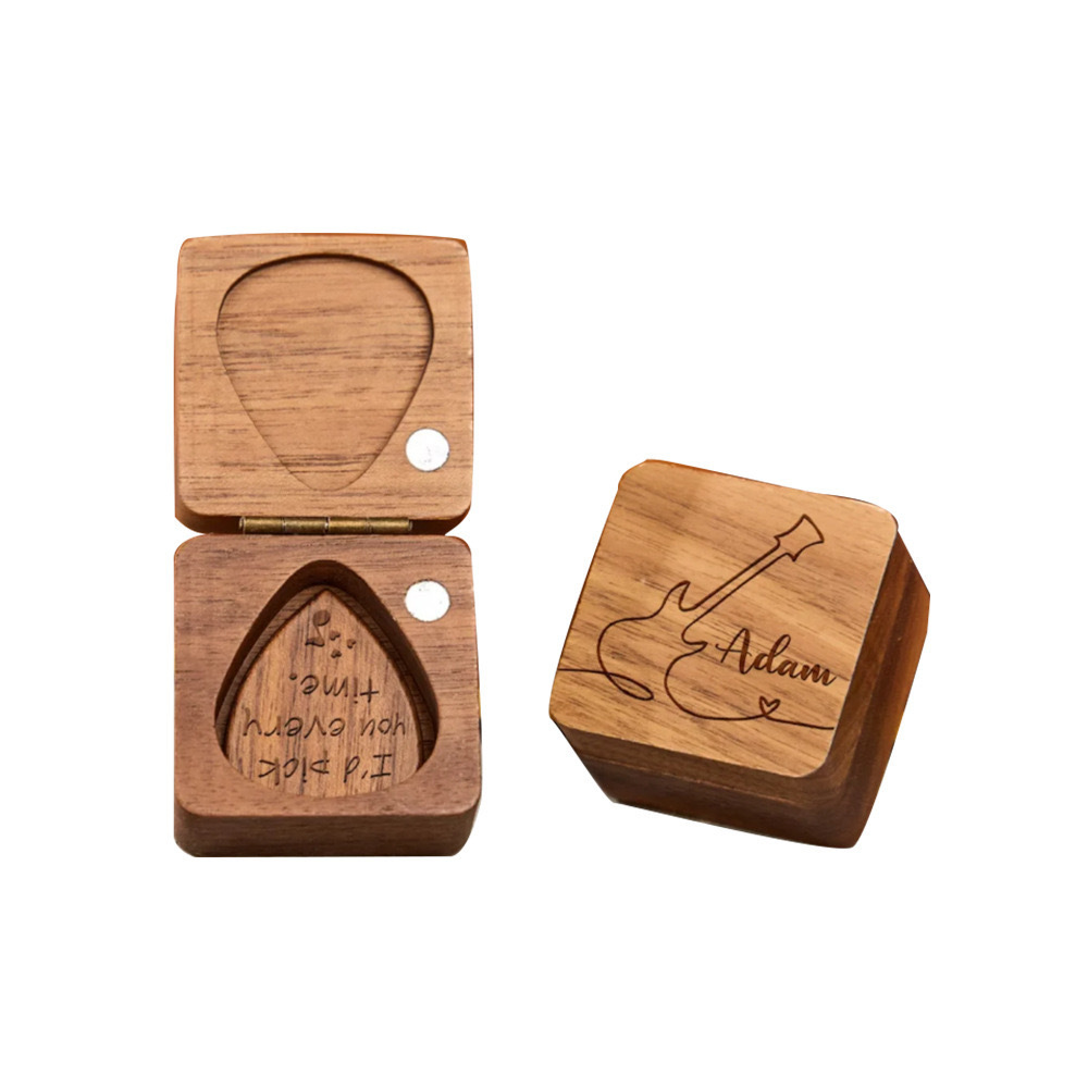 Black Walnut Guitar Pick Case