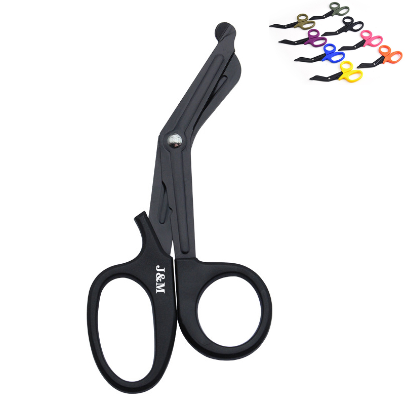 Stainless Steel Black Oxide Curved Bandage Scissors