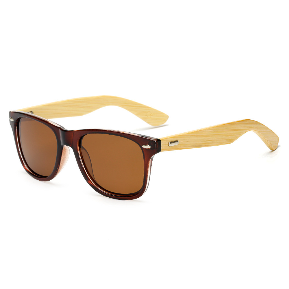 Unisex Bamboo Arm Polarized Sunglasses