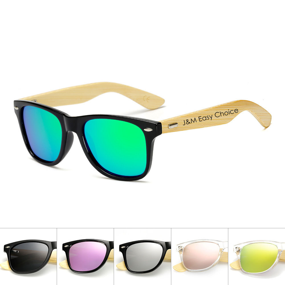 Unisex Bamboo Arm Polarized Sunglasses