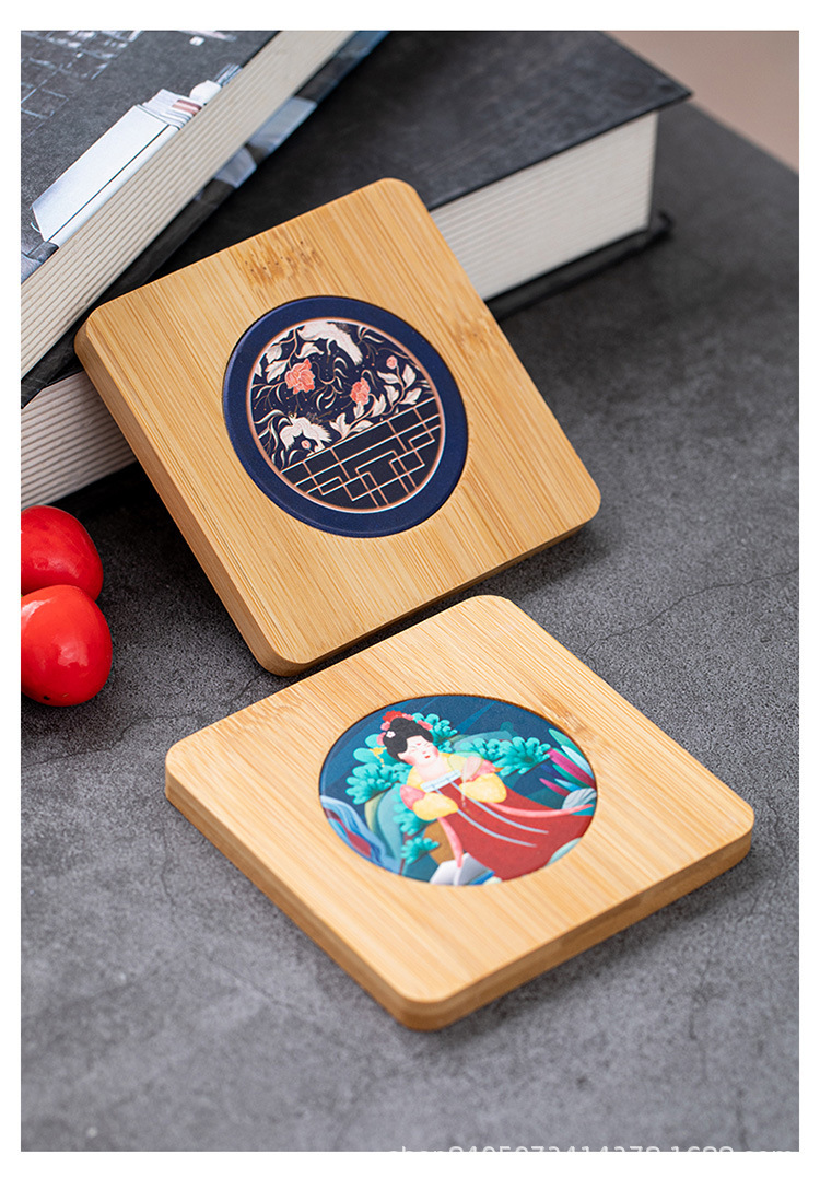 Bamboo Ceramic Absorbent Coaster