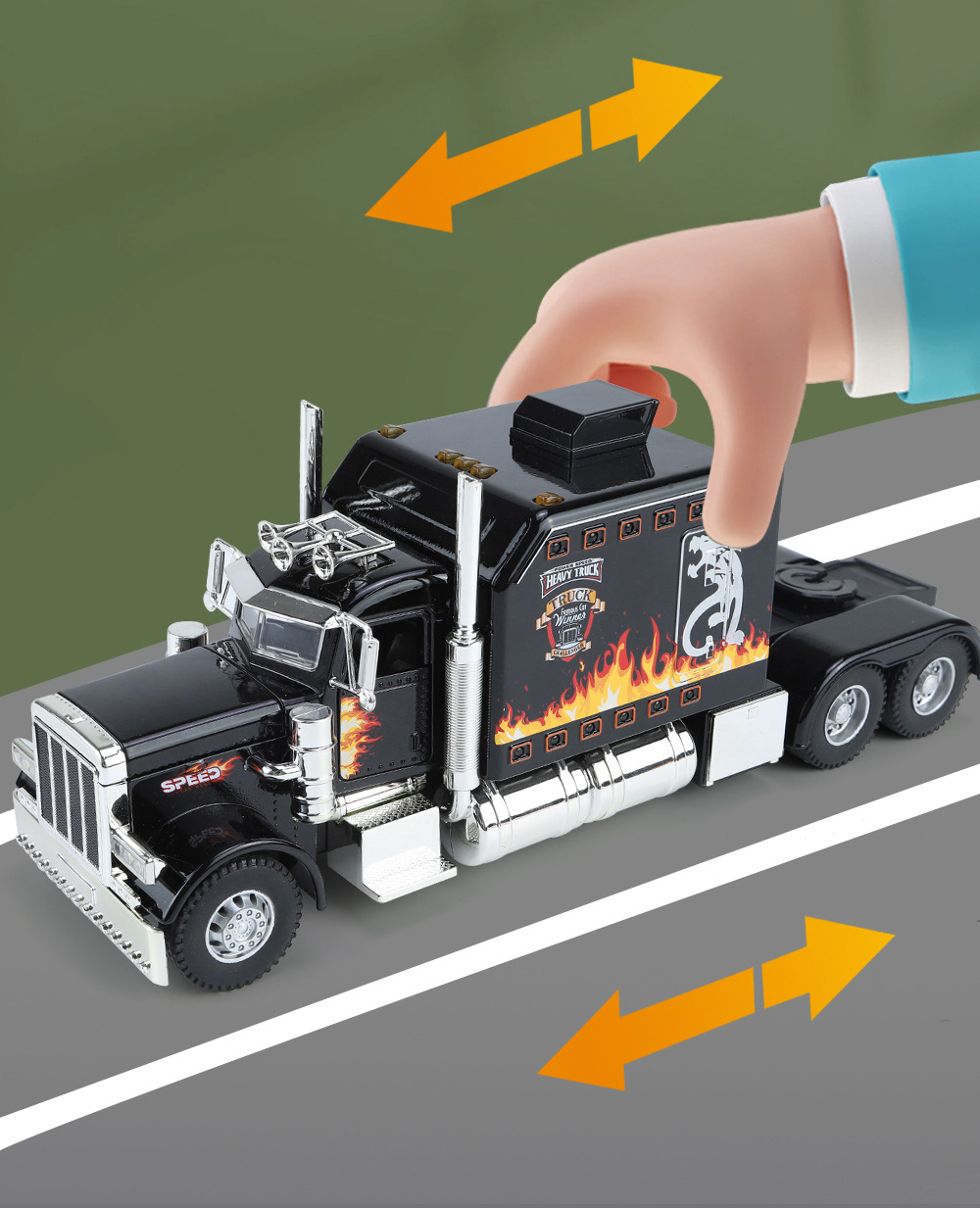 1:24 Scale American Heavy Truck Trailer Head Alloy Model