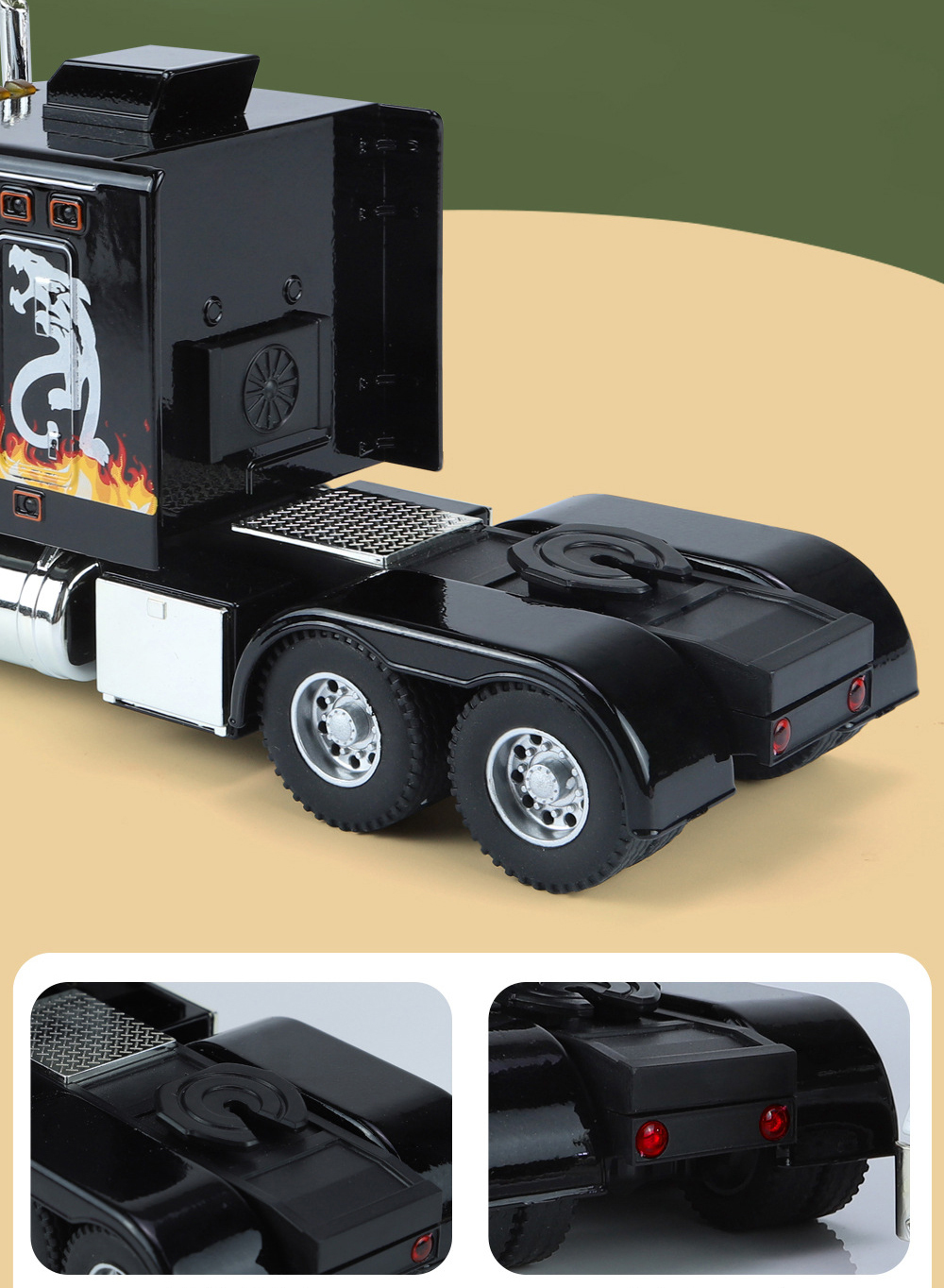 1:24 Scale American Heavy Truck Trailer Head Alloy Model