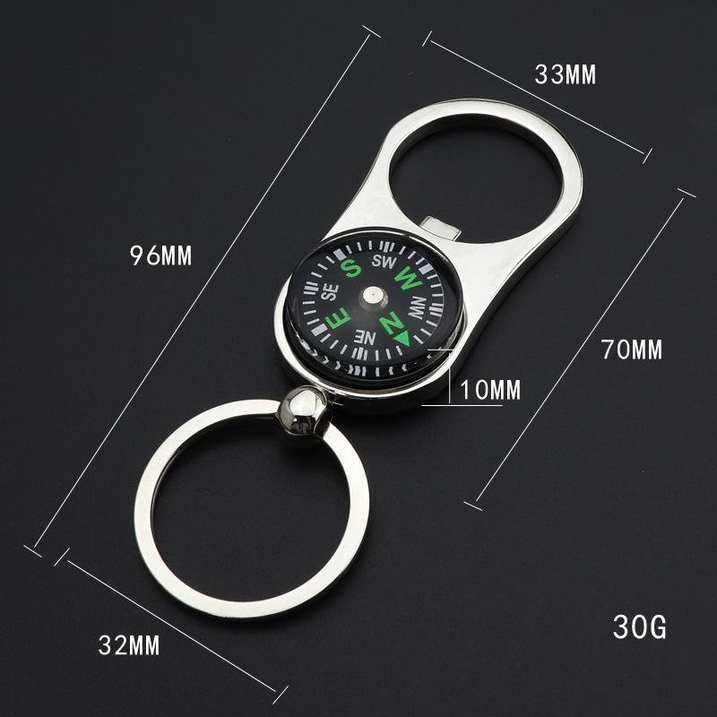 Compass Bottle Opener Keychain