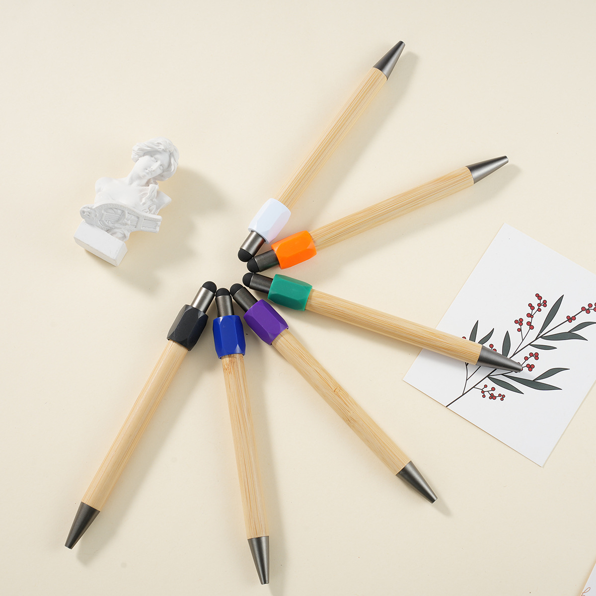 Bamboo Spinner Stylus Ballpoint Pen