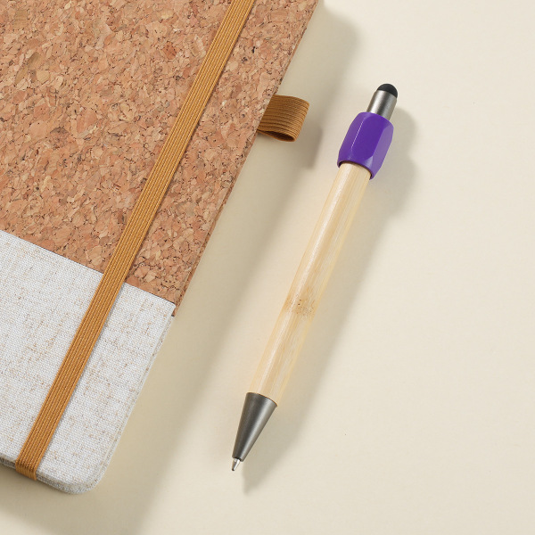 Bamboo Spinner Stylus Ballpoint Pen