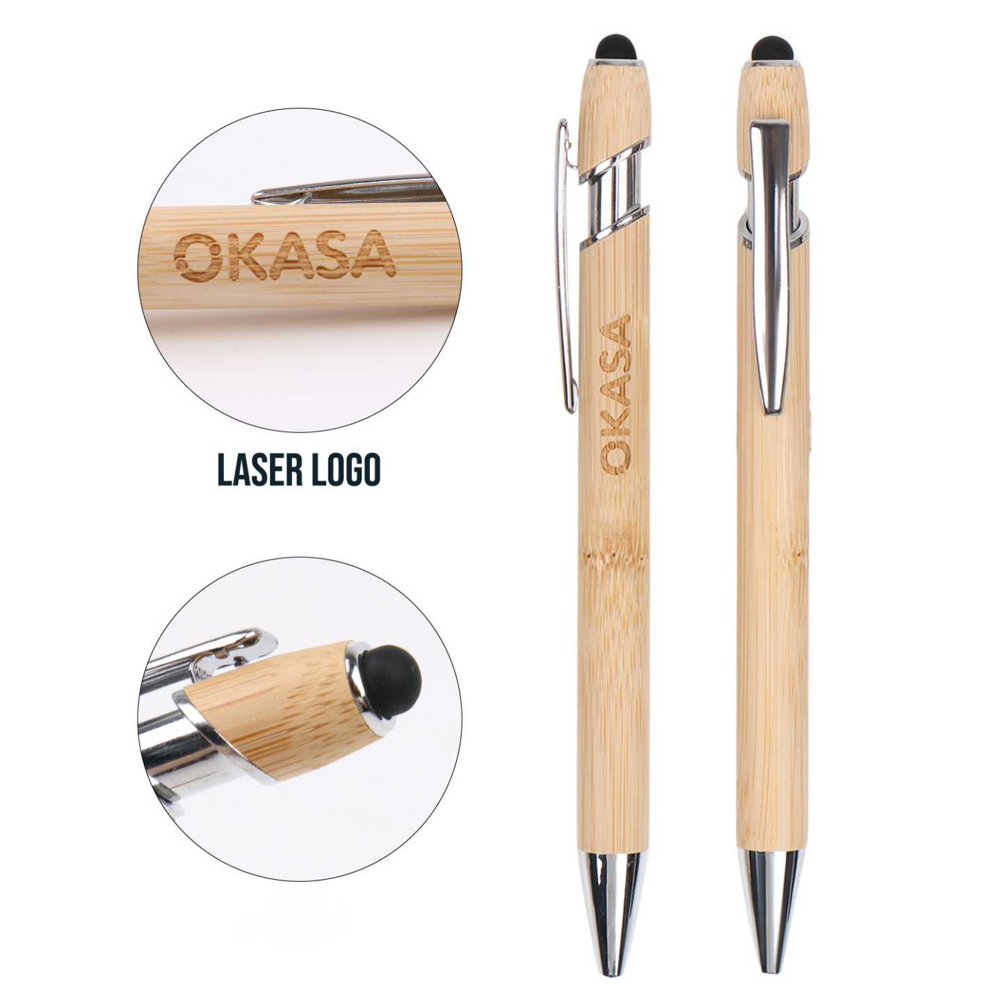 Bamboo Click Pen With Stylus