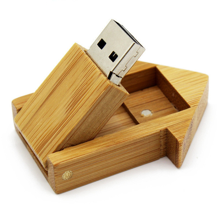 Bamboo Wood House Shaped USB Drive