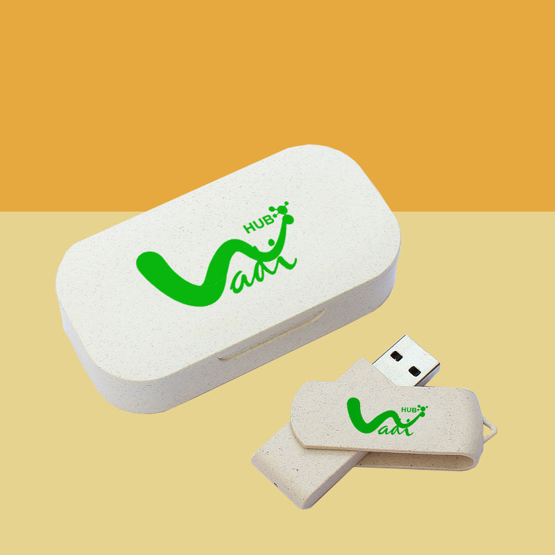 Wheat Straw Rotating USB Drive