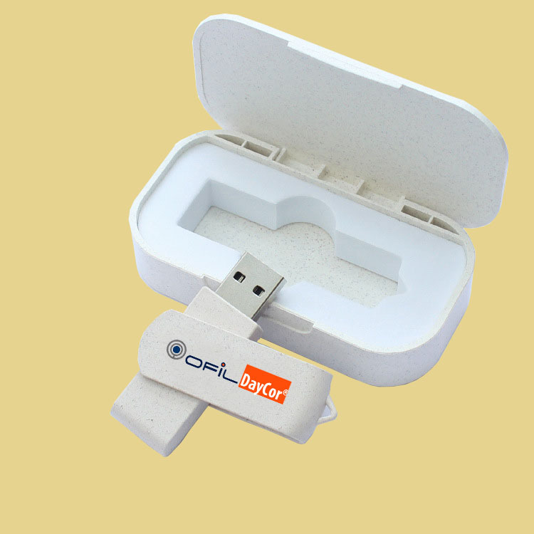 Wheat Straw Rotating USB Drive