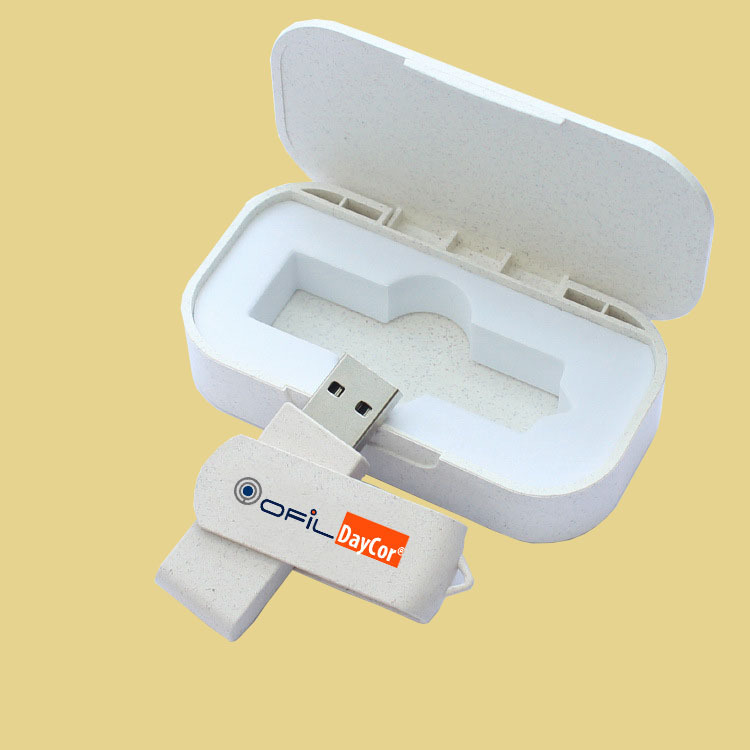 Wheat Straw Rotating USB Drive