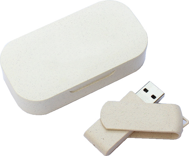 Wheat Straw Rotating USB Drive
