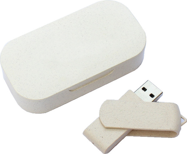 Wheat Straw Rotating USB Drive