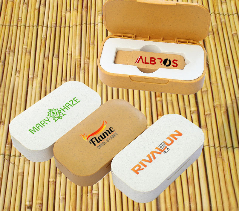 Wheat Straw Rotating USB Drive