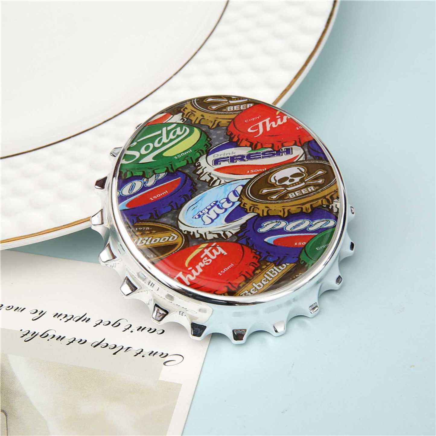 Bottle Cap Magnetic Fridge Magnet with Bottle Opener