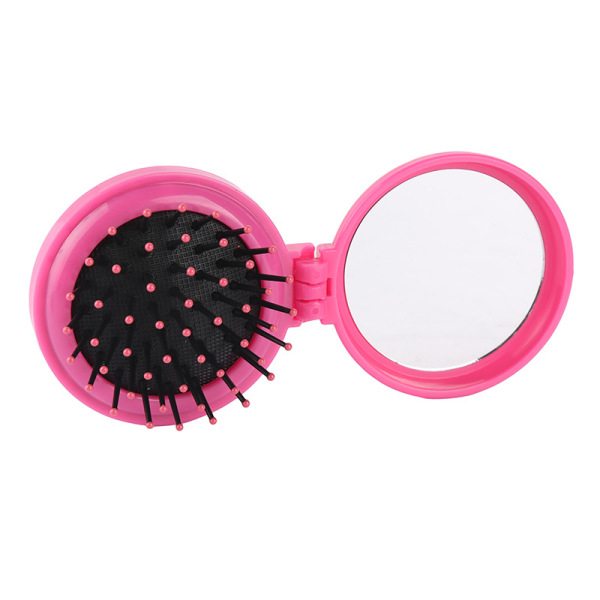Round Folding Mirror Comb