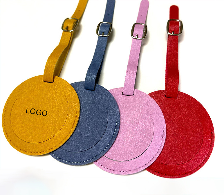 Leather Round Luggage Tag