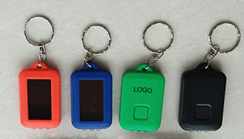 Solar Power LED Flashlight Keychain