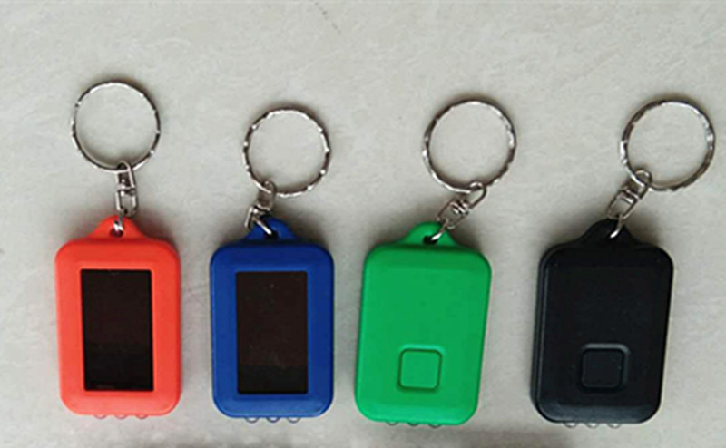 Solar Power LED Flashlight Keychain