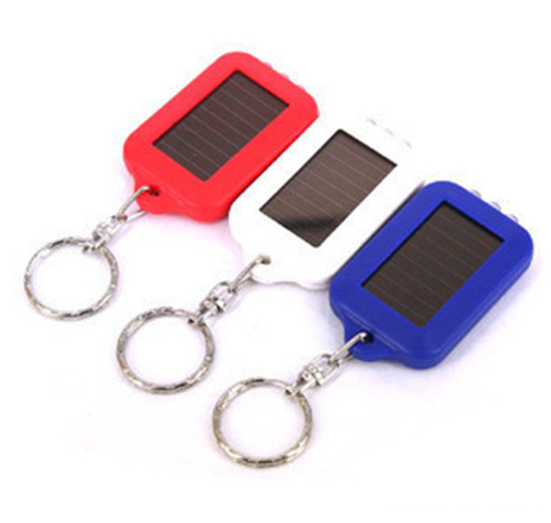 Solar Power LED Flashlight Keychain