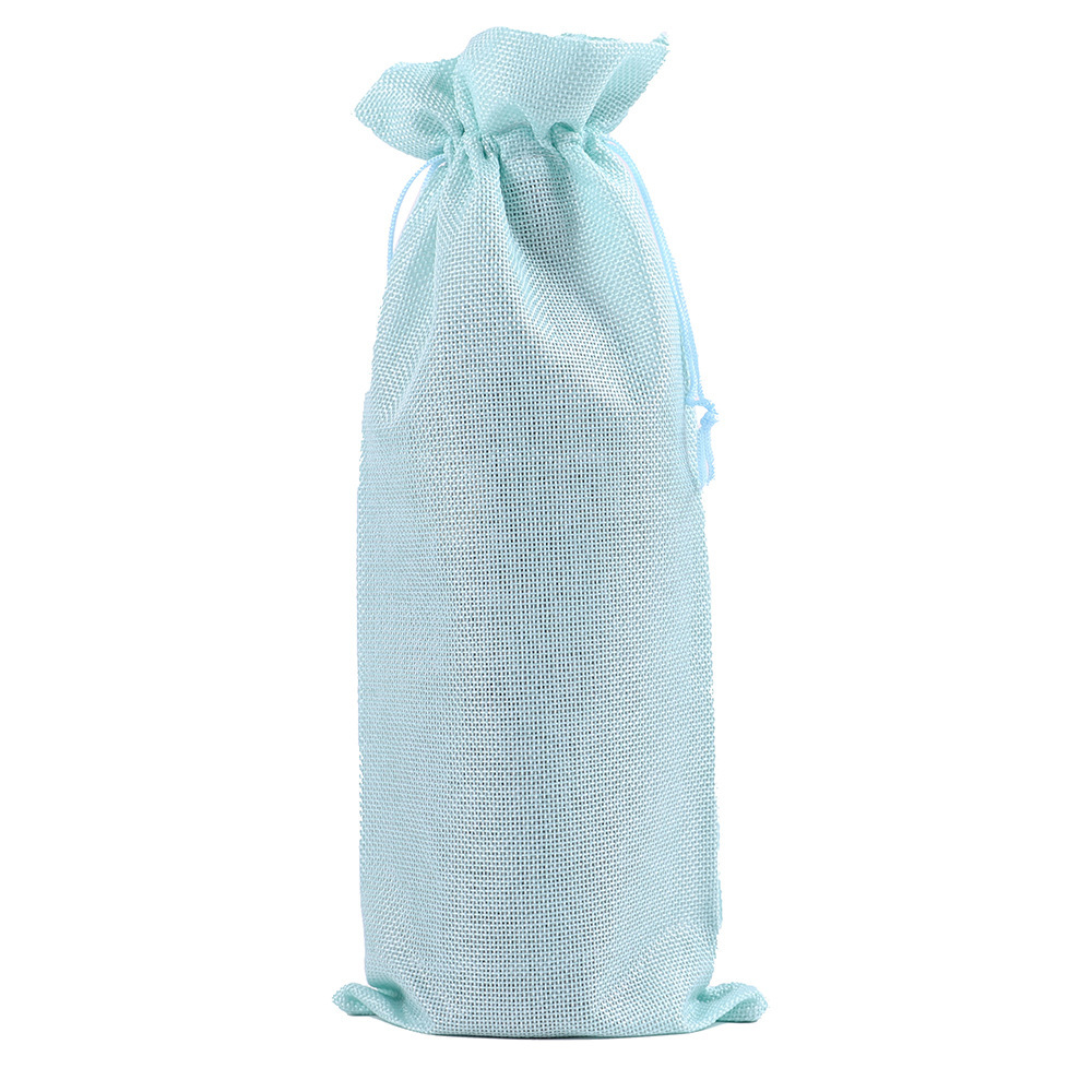 Linen Drawstring Wine Bag