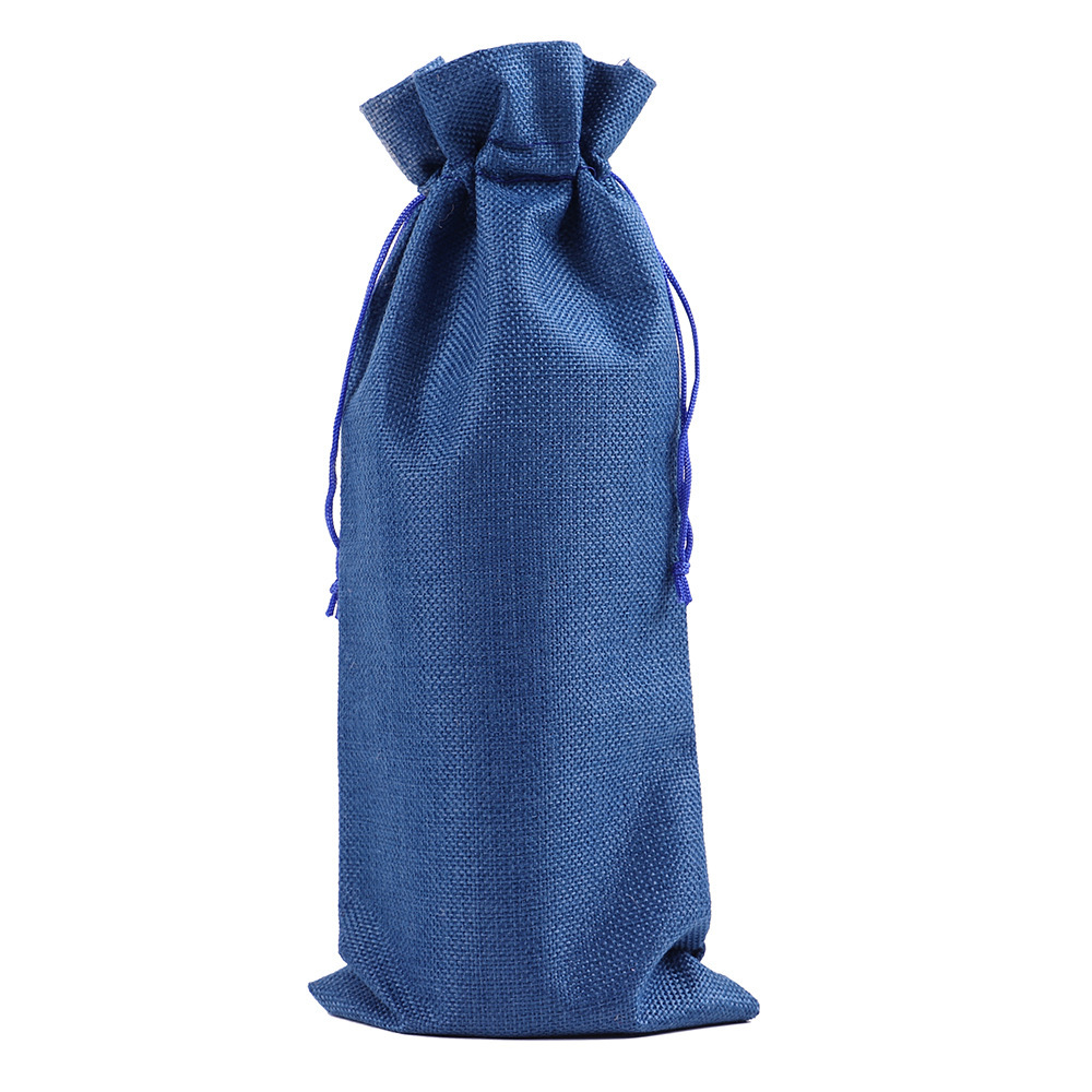 Linen Drawstring Wine Bag
