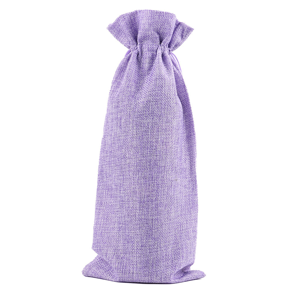 Linen Drawstring Wine Bag