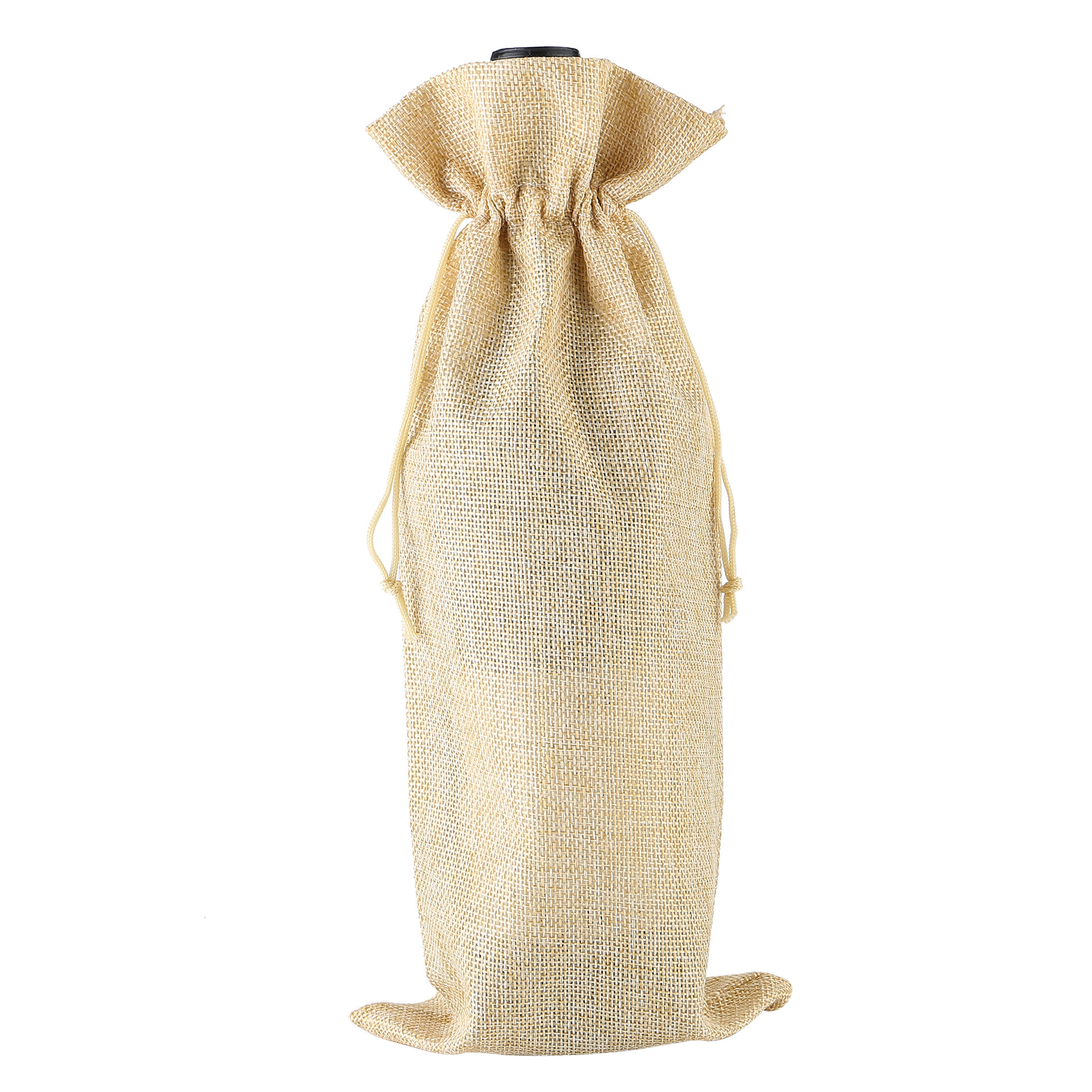 Linen Drawstring Wine Bag