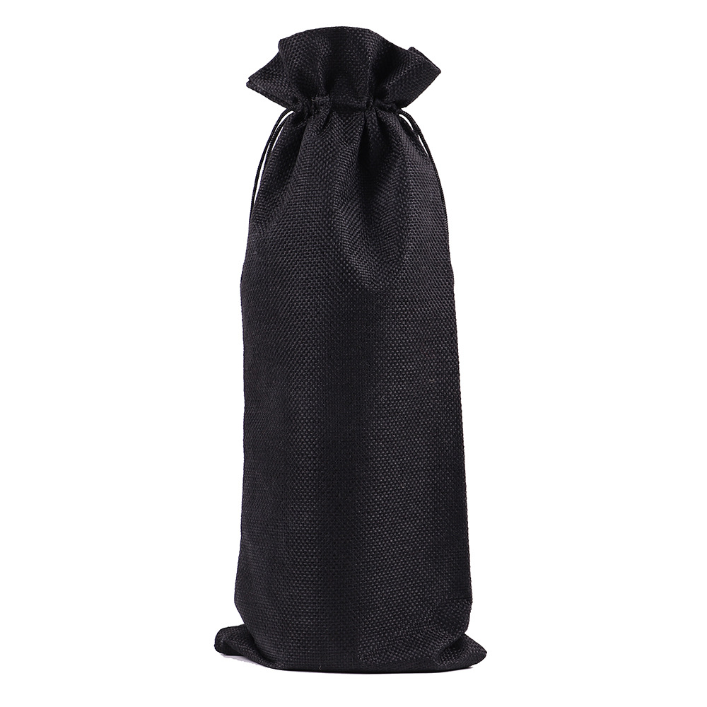 Linen Drawstring Wine Bag