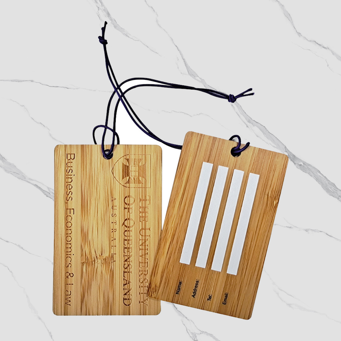 Bamboo Wood Luggage Tag