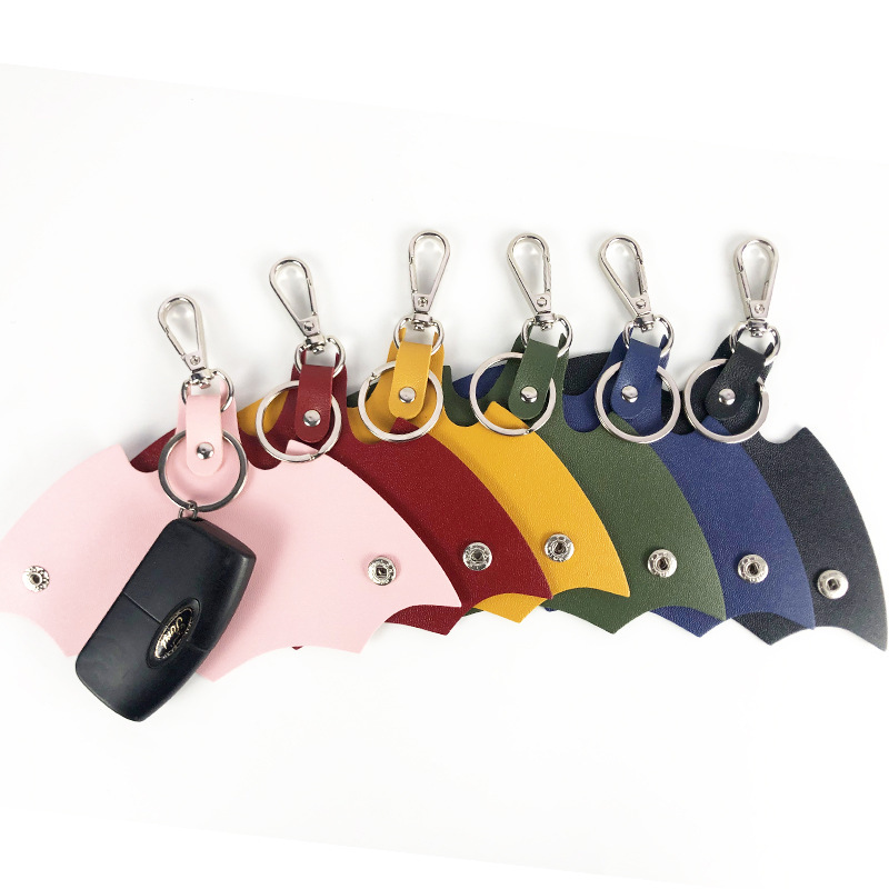 Leather Bat Car Key Chain Pouch