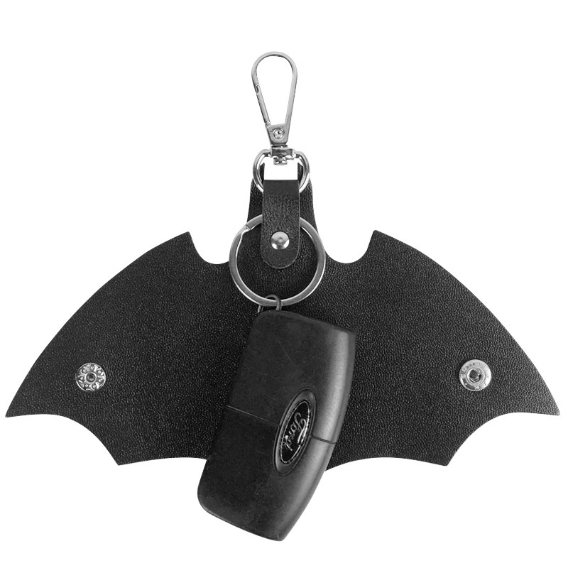 Leather Bat Car Key Chain Pouch