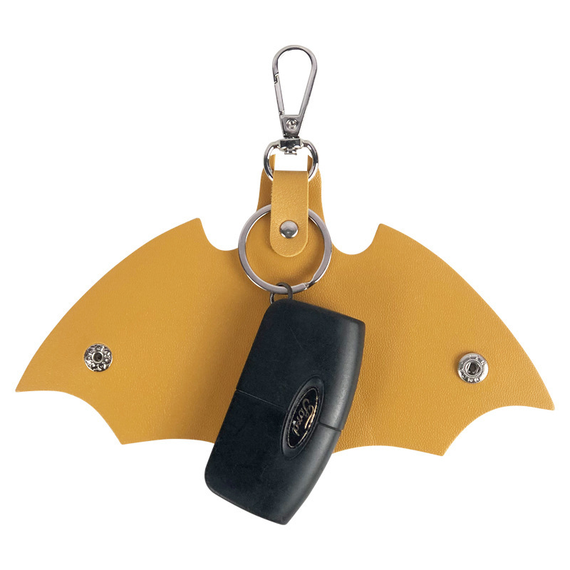 Leather Bat Car Key Chain Pouch