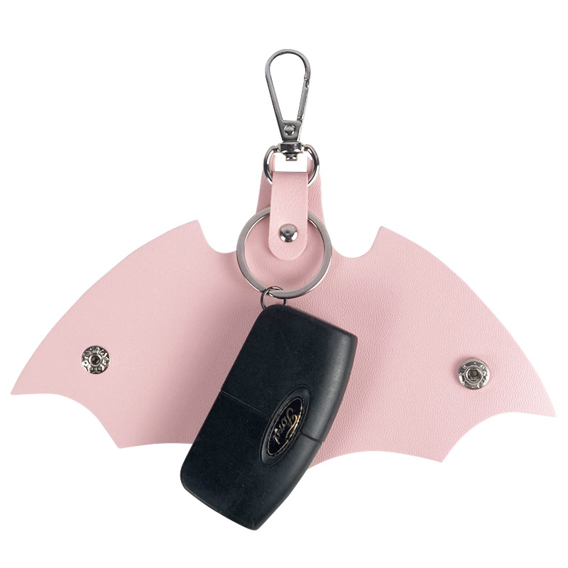 Leather Bat Car Key Chain Pouch