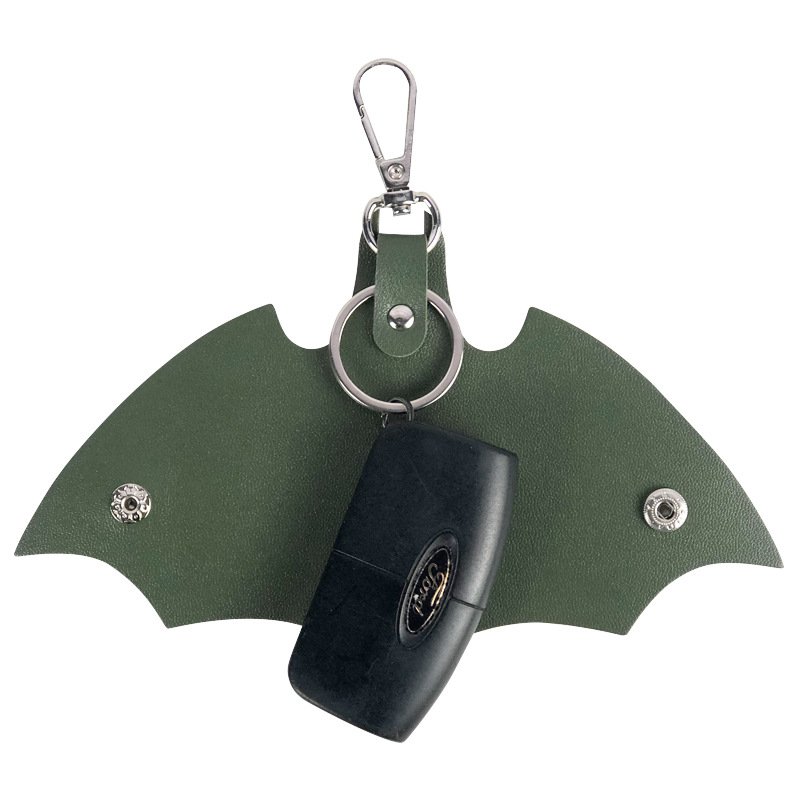 Leather Bat Car Key Chain Pouch