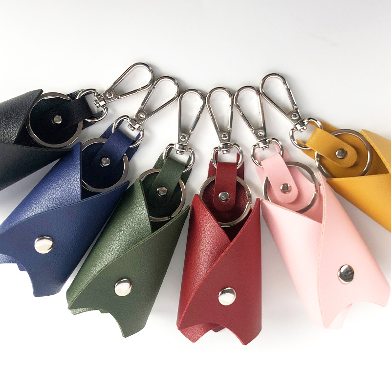 Leather Bat Car Key Chain Pouch